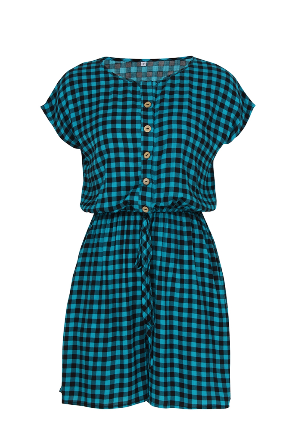 Summer O-Neck Plaid Short Dress