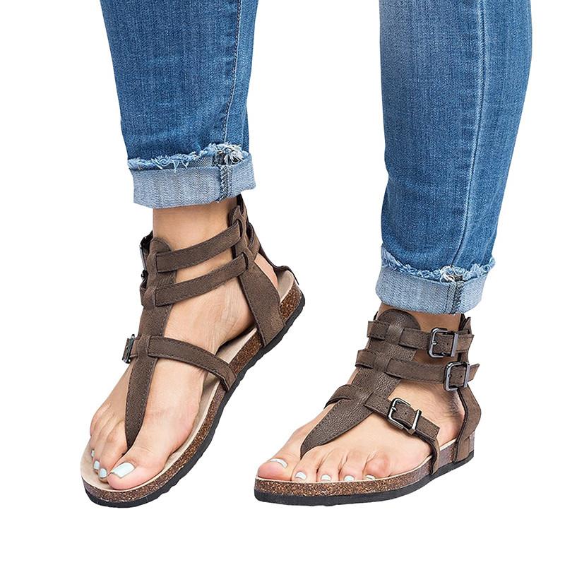 Ankle Strap Buckle Flip Flop Gladiator Thong Flat Sandals