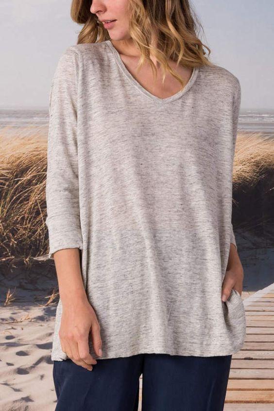 Plus size, solid color loose shirt