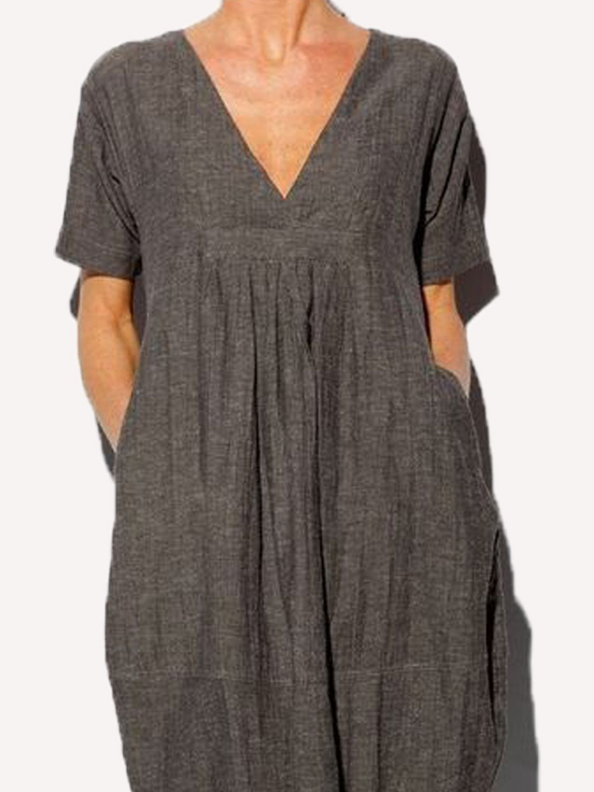 Solid Casual Short Sleeve Casual Dresses