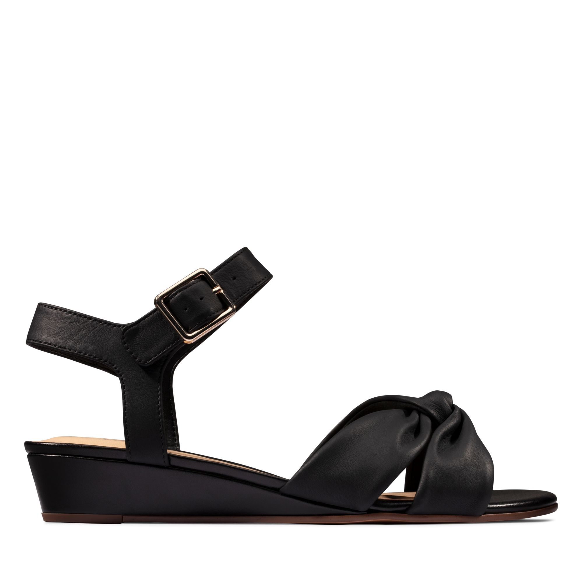 Women Sandals Sense Strap Black Leather