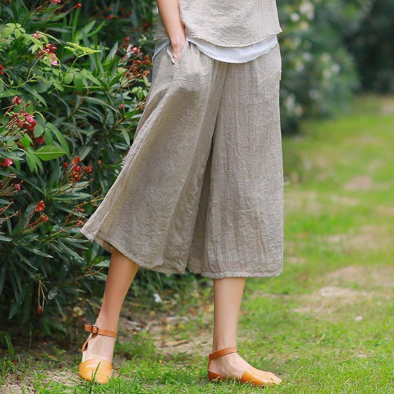 Leisure Loose Elegant Double Wide Leg Trousers