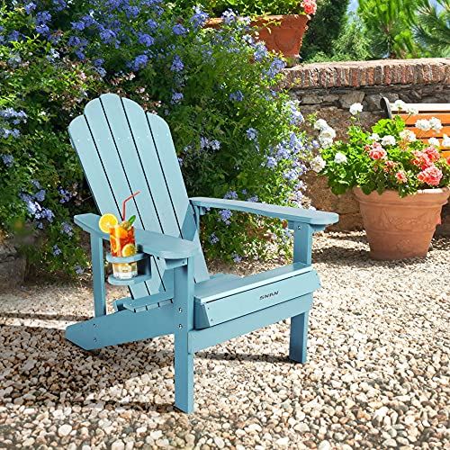 Adirondack Chair with Cup Holder �C Blue