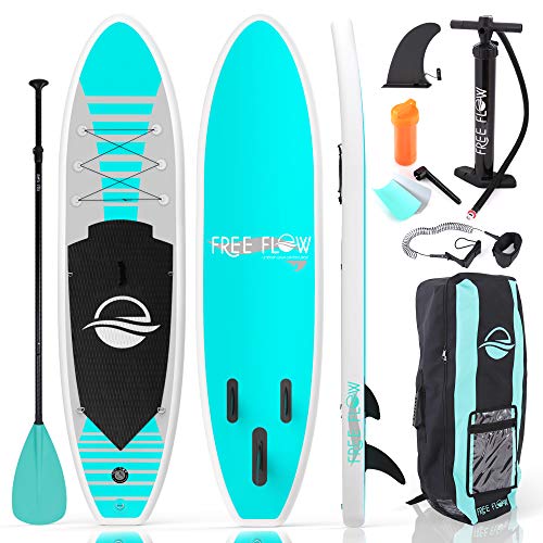 Copy SereneLife Inflatable Stand Up Paddle Board (6 Inches Thick) with Premium SUP Accessories & Carry Bag | Wide Stance, Bottom Fin for Paddling, Surf Control, Non-Slip Deck | Youth & Adult Standing Boat