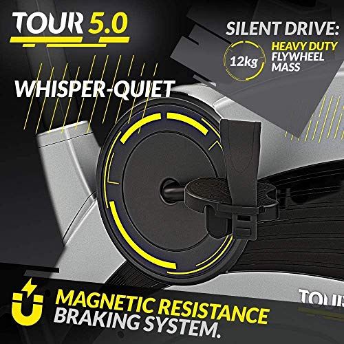 Bluefin Fitness TOUR 5.0 Exercise Bike | Home Gym Equipment | Exercise Machine | Kinomap | Live Video Streaming- Black