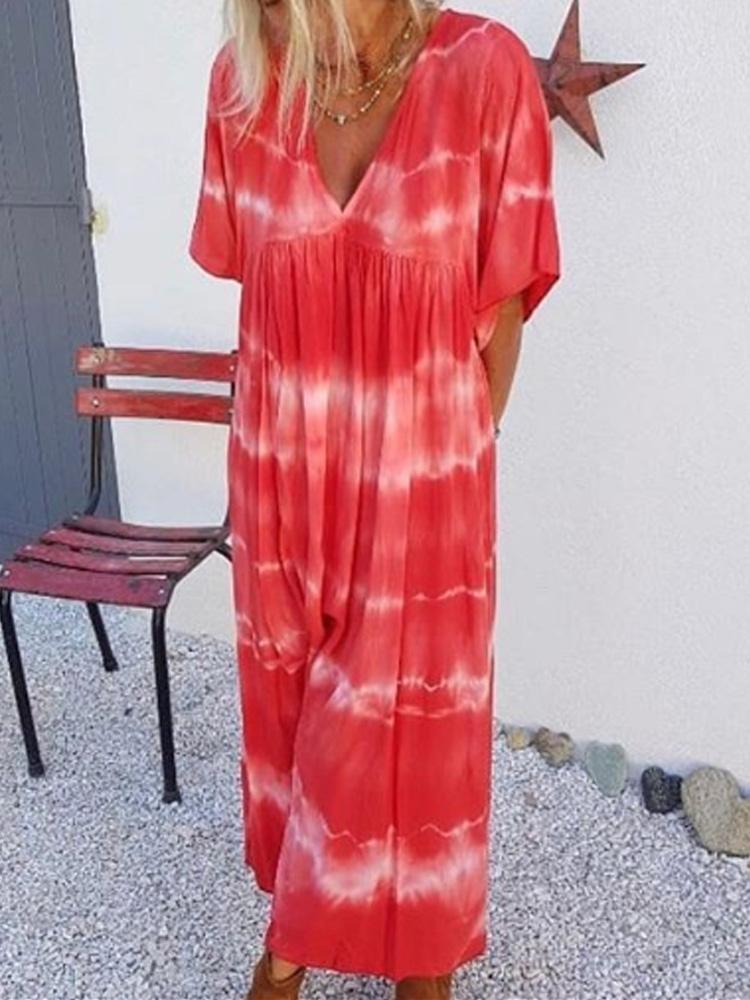 Casual Swing Patchwork Dresses