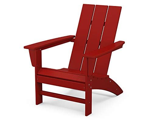 POLYWOOD AD420CR Modern Adirondack Chair, Crimson Red