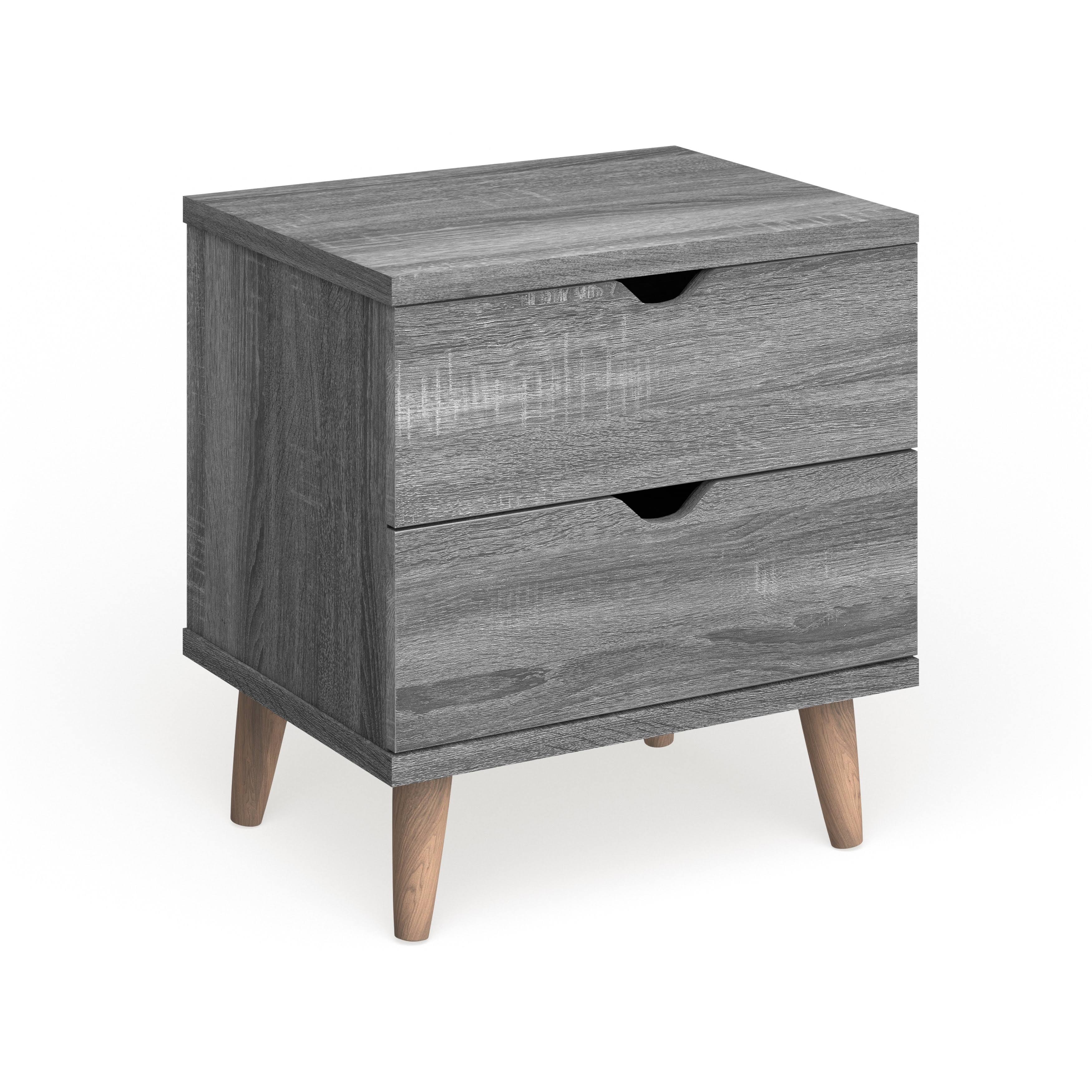 Carson Carrington Gjovik Contemporary Distressed Grey 2-Drawer Nightstand