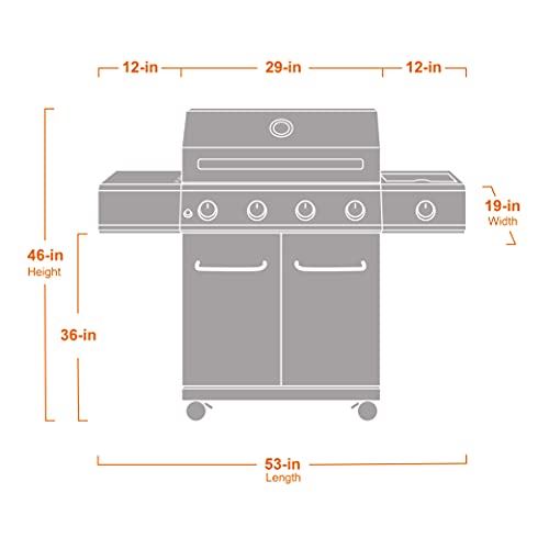 Monument Grills Larger 4-Burner Propane Gas Grill Stainless Steel Heavy-Duty Cabinet Style with LED Controls & Side Burner