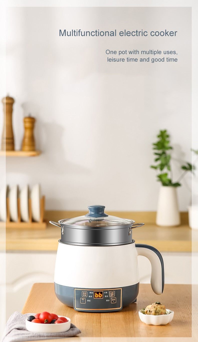 Multicooker Electric Cooking Pot 1-2 People Small Rice Cooker Household Hot Pot Electric Steamer Non-stick