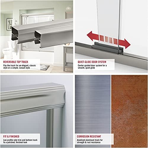 Classic Semi-Frameless Traditional Sliding Bathtub 60��� x58-1/8, Bronze Track