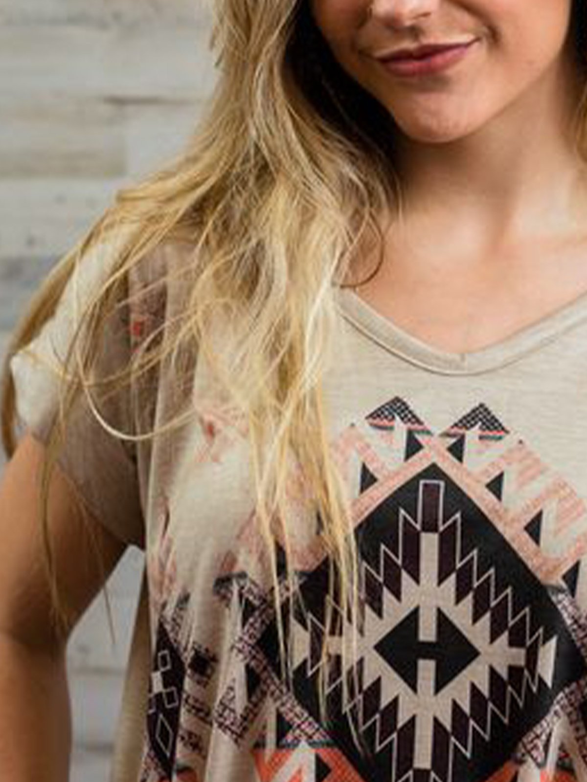 Casual Print Loose Short Sleeve T-Shirt