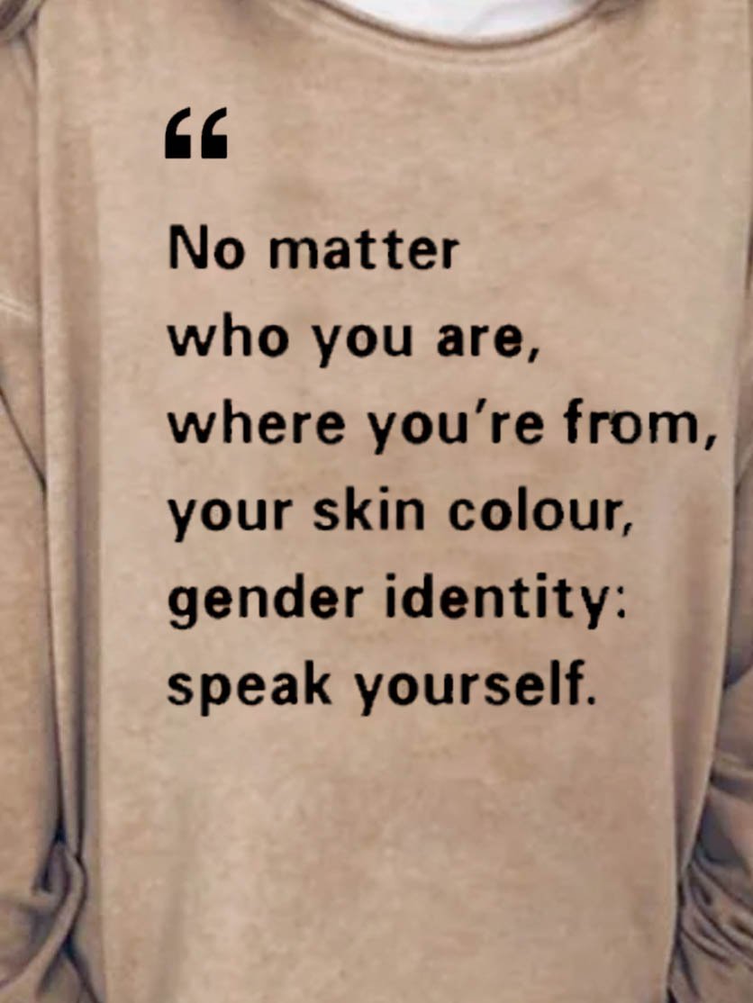 Stop Asian Hate tCasual Long Sleeve Letter Shirts & Tops