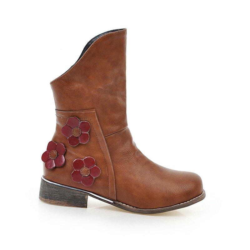 Women Applique Retro Winter Combats