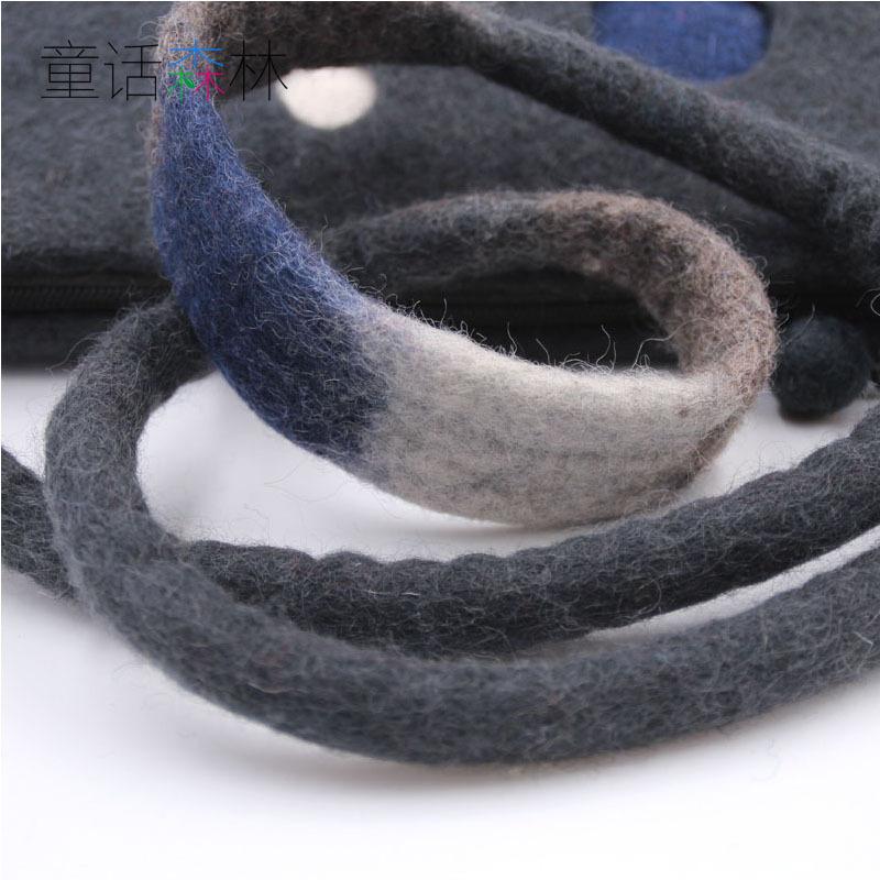 Deep Gray Wool Statement Women's Bags