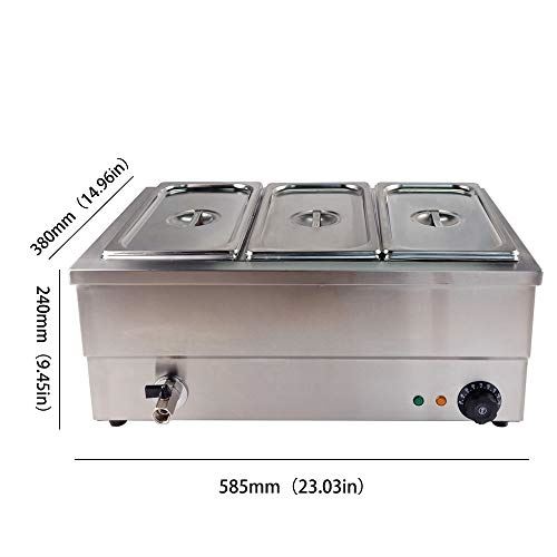 Food Warmer Buffet Warmer Steam Table Countertop Stainless Steel Electric Container