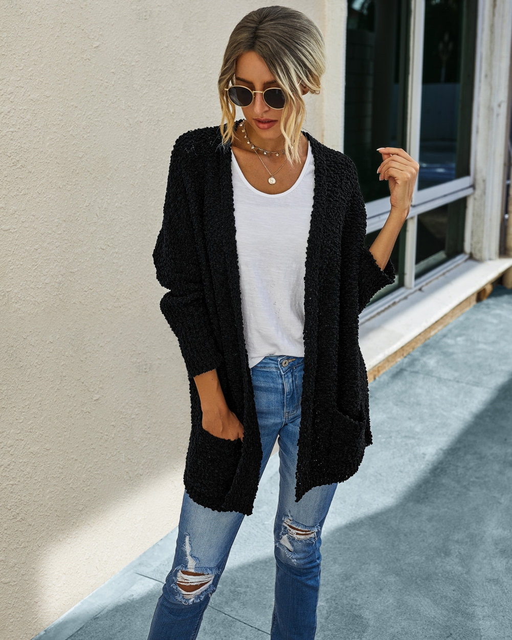 Autumn Polar Fleece Long Pocket Cardigans