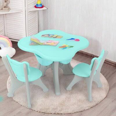 Oona Kids Novelty Play Table and Chair Set Zoomie Kids Color: Blue/Gray