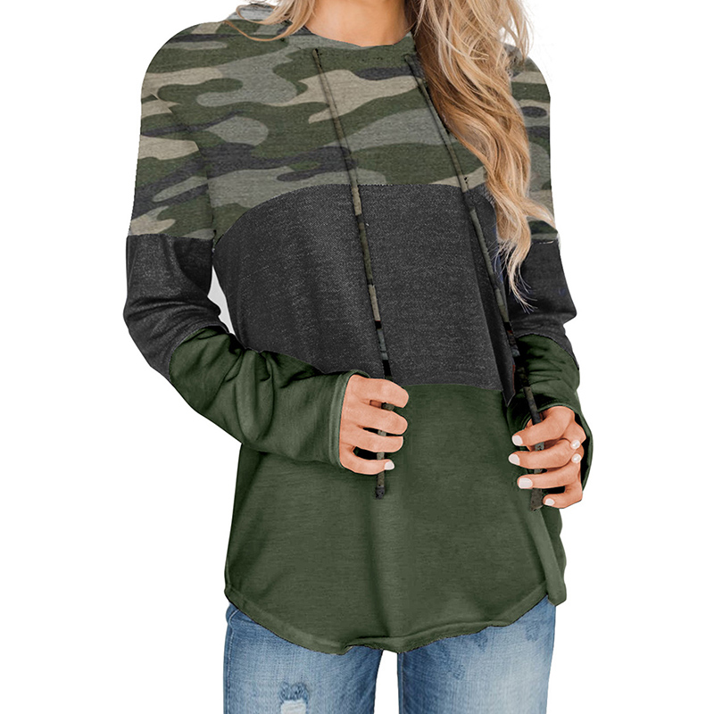 2020 New Style Custom Autumn Speak to Me Color Block Print Drawstring Hoodie For Women