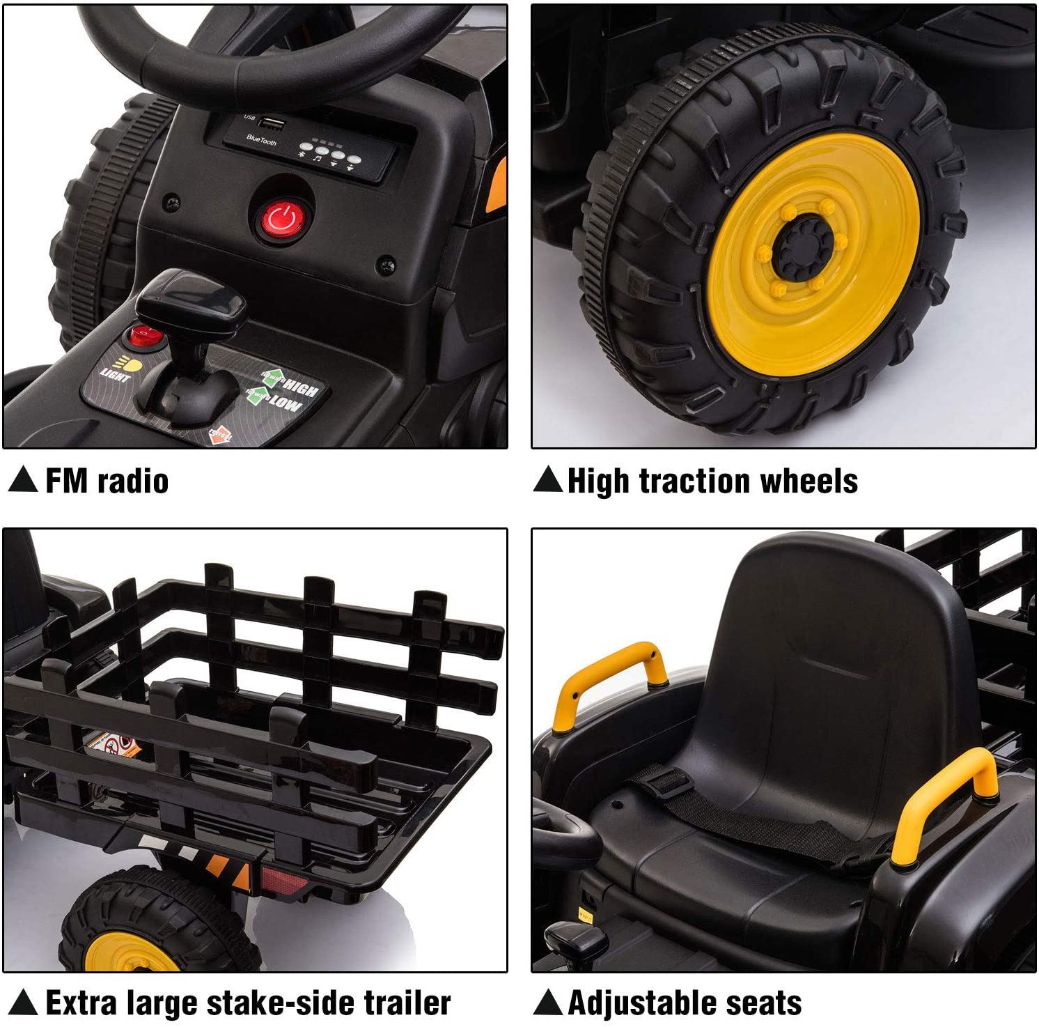 3-Gear-Shift Ground Loader Ride On with LED Lights and