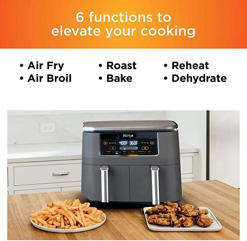 6-in-1 2-Basket Air Fryer with Dual Zone Technology, 8-Quart Capacity