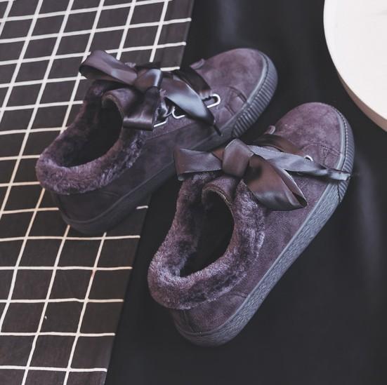 Women Warm Plush Flat Heel Lace-up Athletic Winter Boots