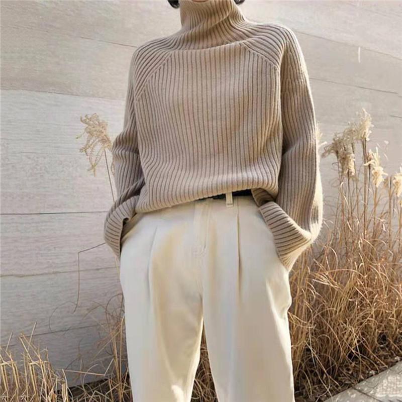 Elegant Fashion High Neck Long Sleeve Sweaters