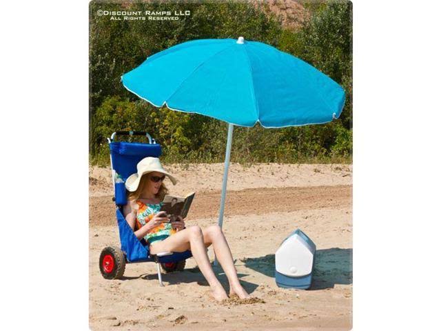 Blue Folding Beach Fishing Chair Cart