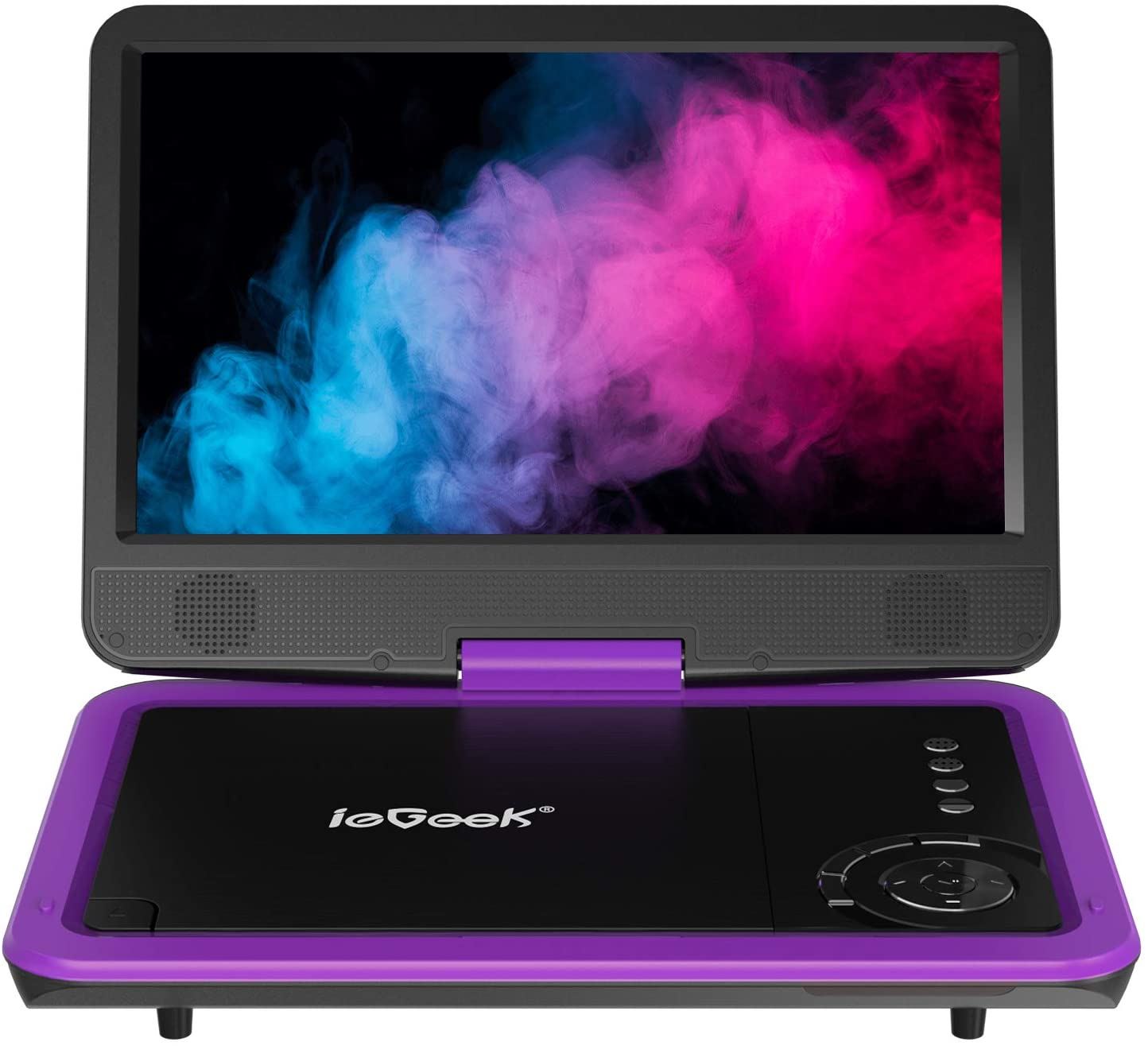 Car Travel DVD Players 5 Hrs Rechargeable Battery, Region-Free Video Player, purple