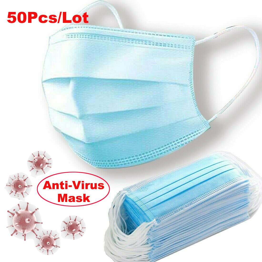 in stock Filter 3-ply Disposable Face Mask Personal protection dust-proof Anti Spittle Eye Mask for Earloop free shipping