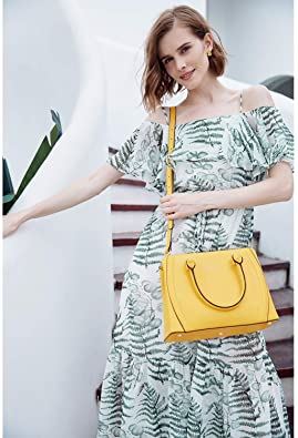 BOSTANTEN Women Leather Handbag Designer Top Handle Satchel Shoulder Bag, Black