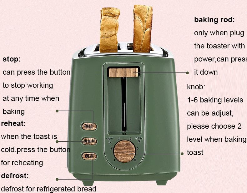 electric Toaster Household Automatic Bread Baking Maker Breakfast Machine Toast Sandwich