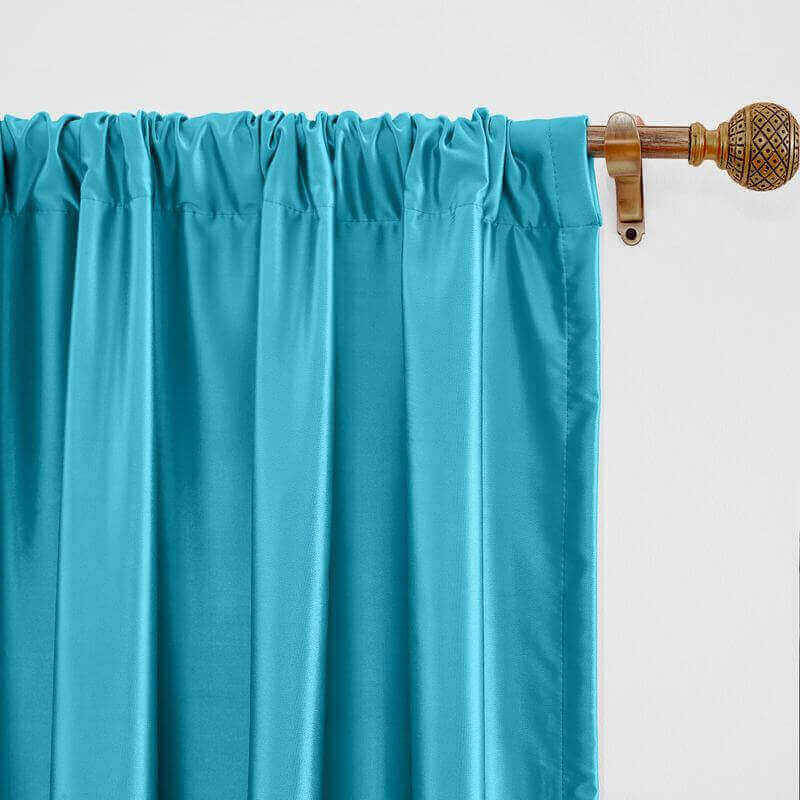 CUSTOM Lao Hang Zhou Lake Blue Polyester Cotton Thermal Insulated Curtain