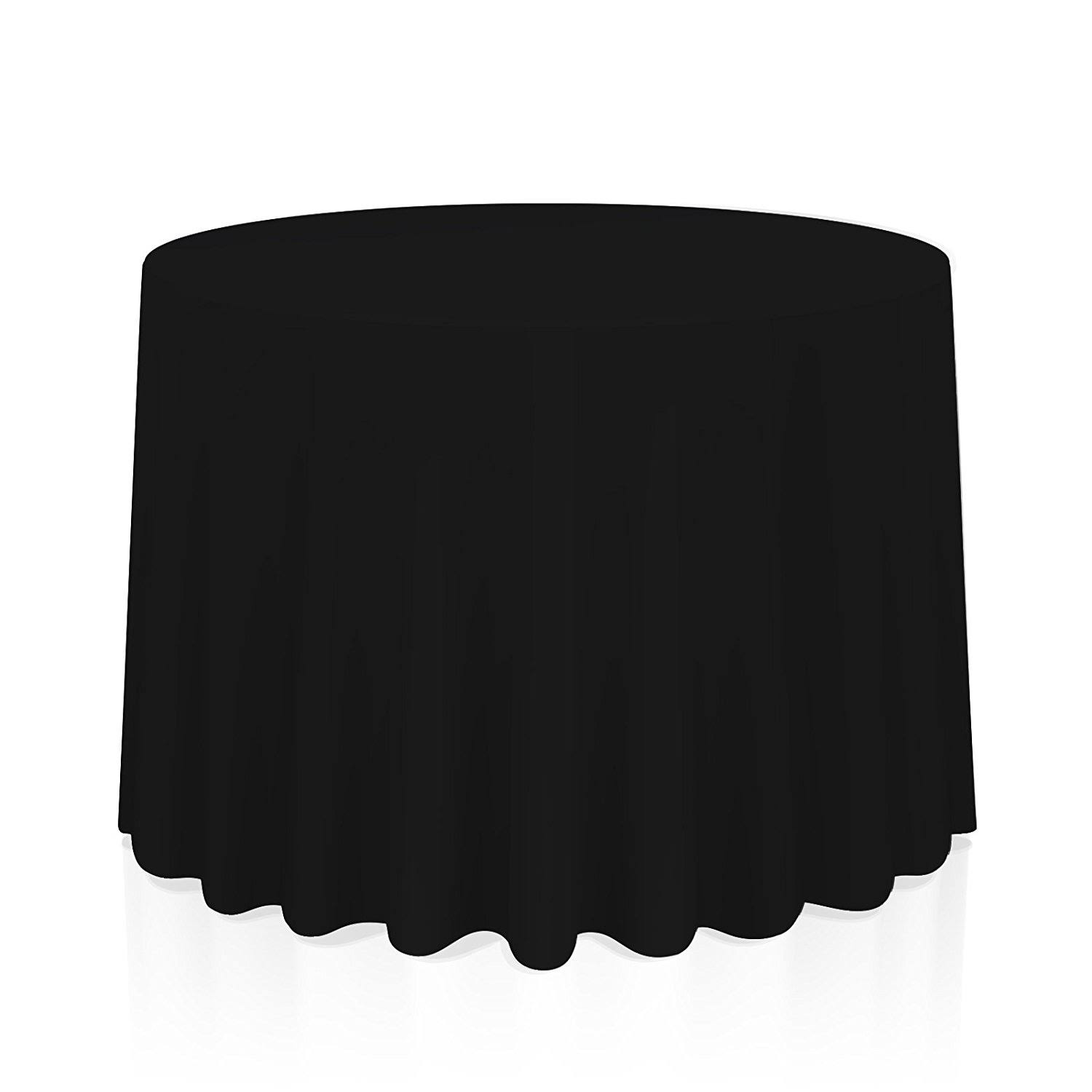 Lann&s Linens - 10 Premium 300cm Round Tablecloths for Wedding/Banquet / Restaurant - Polyester Fabric Table Cloths - Black