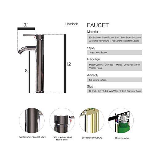 Artistic Tempered Glass Vessel Sink Basin Bowl Set, Cabinet Countertop Sink