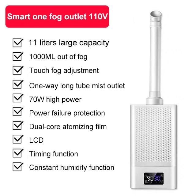 110V/220V Industrial Ultrasonic Humidifier Commercial Cool Mist Maker 11L Fogger Timing LED Display