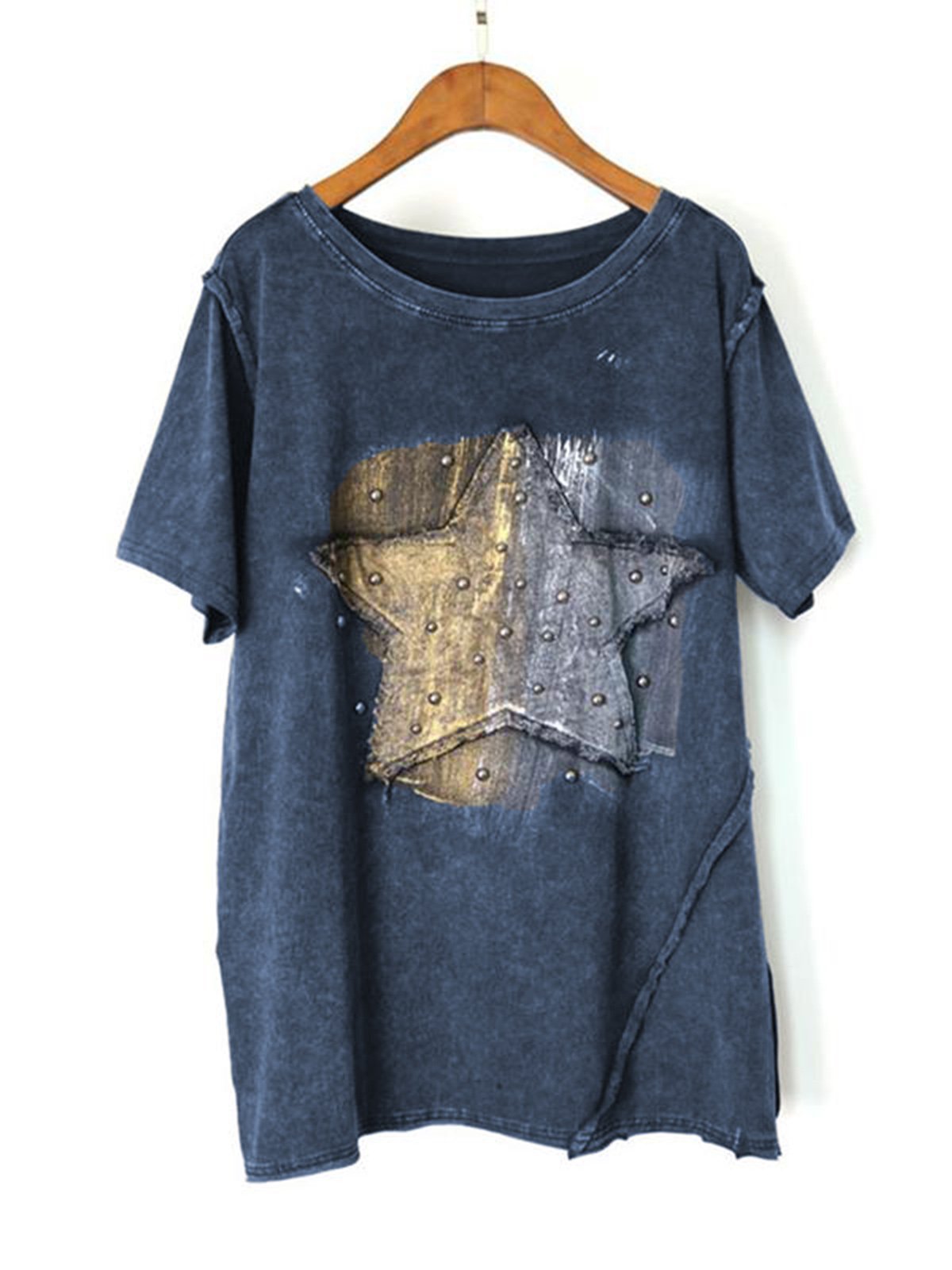 Casual Short Sleeve Round Neck Plus Size Tops