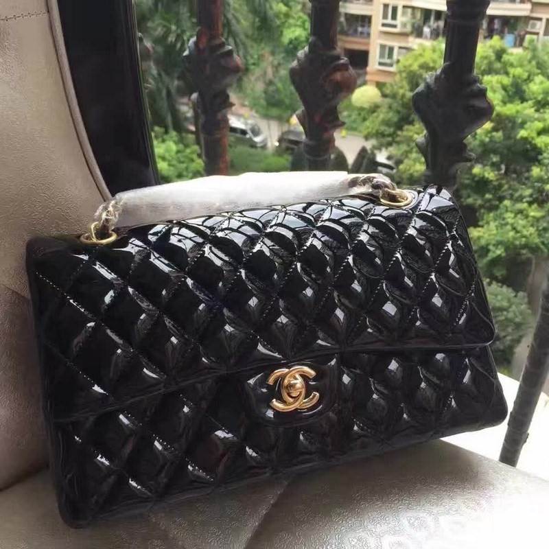 high quality handbag 119014 patent genuine leather flap bag 1112