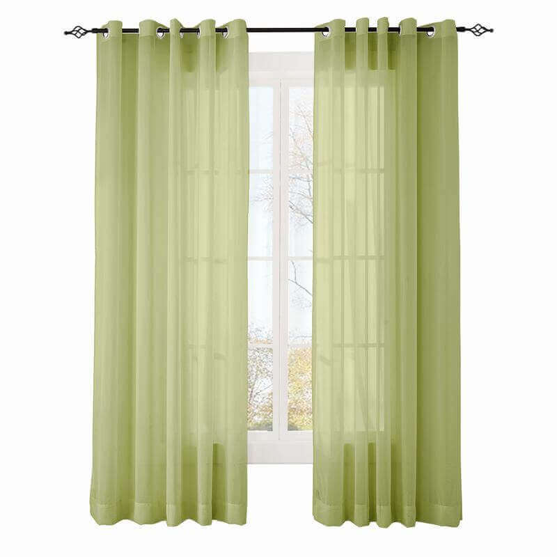 CUSTOM Scandina Moss Indoor Outdoor Sheer Curtain Voile Drapery