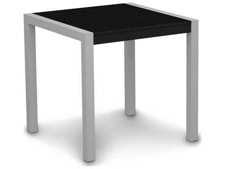 POLYWOOD Mod 30x22 Dining Table - Textured Silver - Green