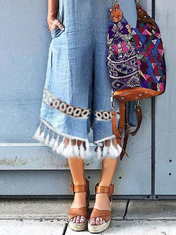 Solid Cutout Lace Vintage One-Pieces