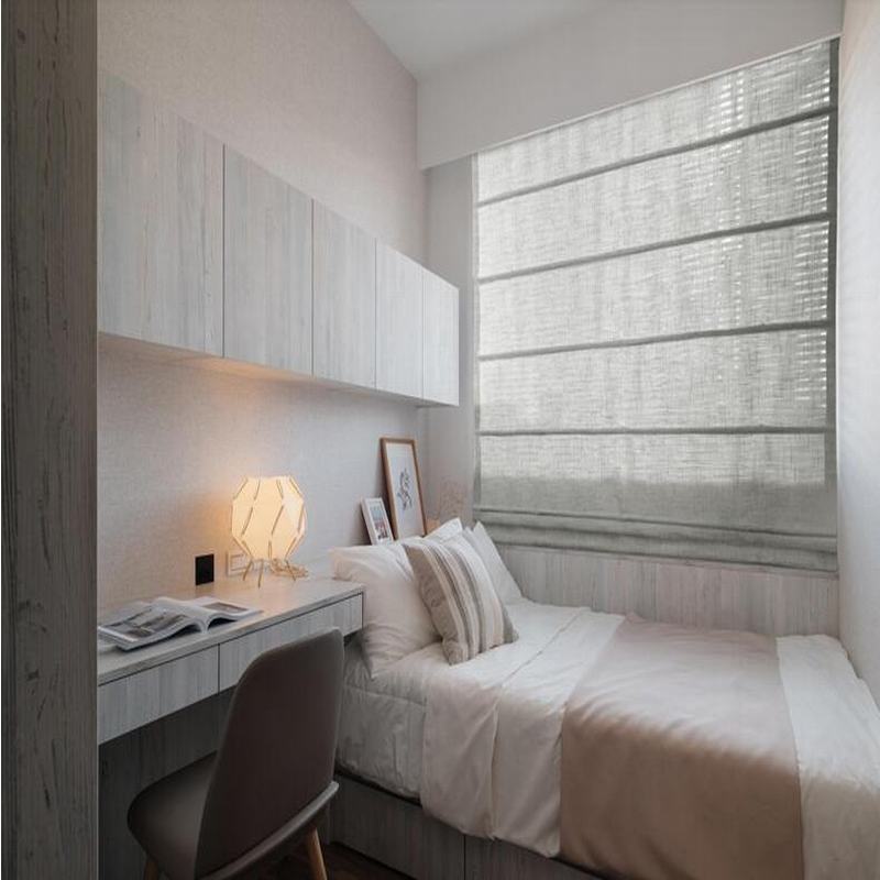 Polyester Linen Roman Shade In Grey