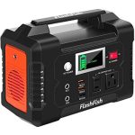 200W Portable Power Station, FlashFish 40800mAh Solar Generator with 110V AC Outlet