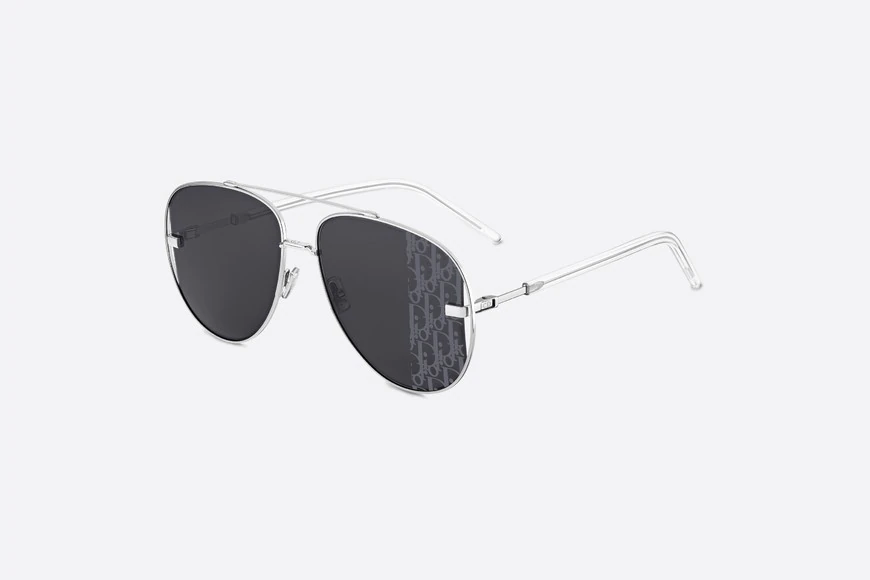 DiorScale Silver Pilot Sunglasses with DiorOblique Pattern