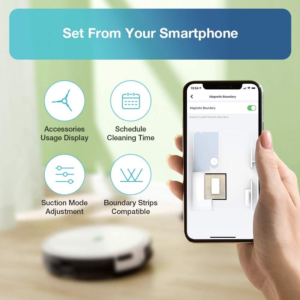 2000Pa Wi-Fi Robotic Vacuum Cleaner/White