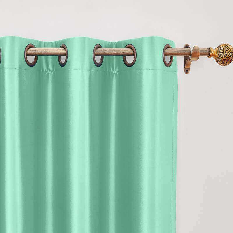 CUSTOM Lao Hang Zhou Aqua Mist Polyester Cotton Thermal Insulated Curtain