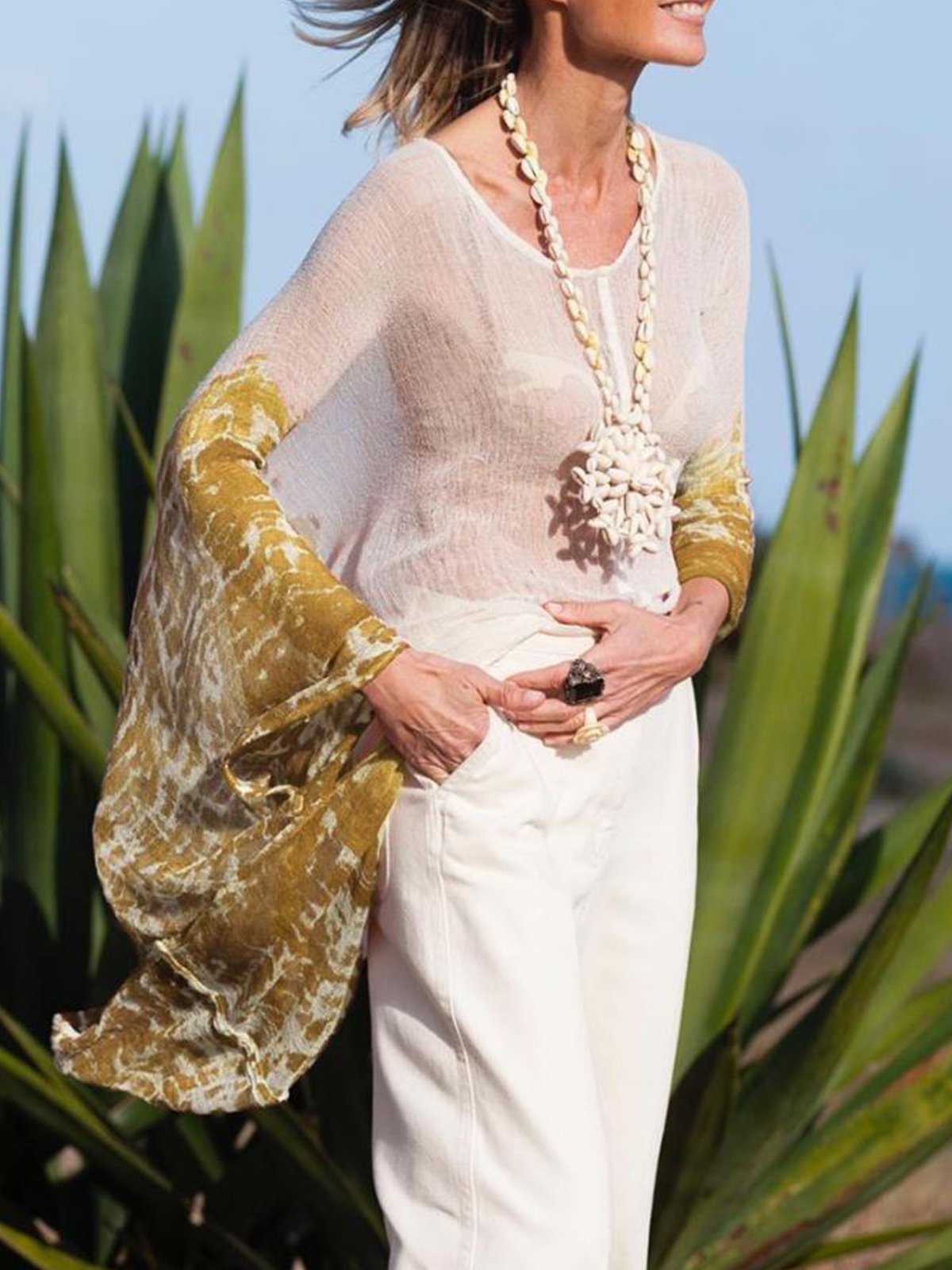 Plus Size Casual Round Neck Long Sleeve Tops