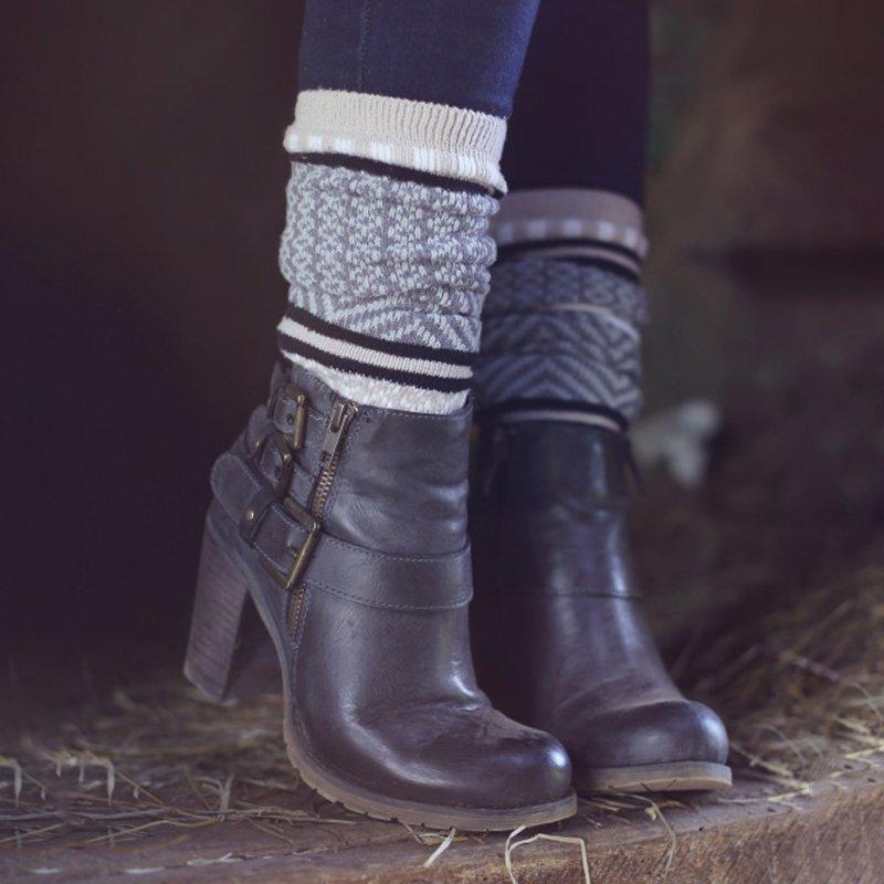 Artificial Leather Adjustable Buckle Chunky Heel All Season Boots