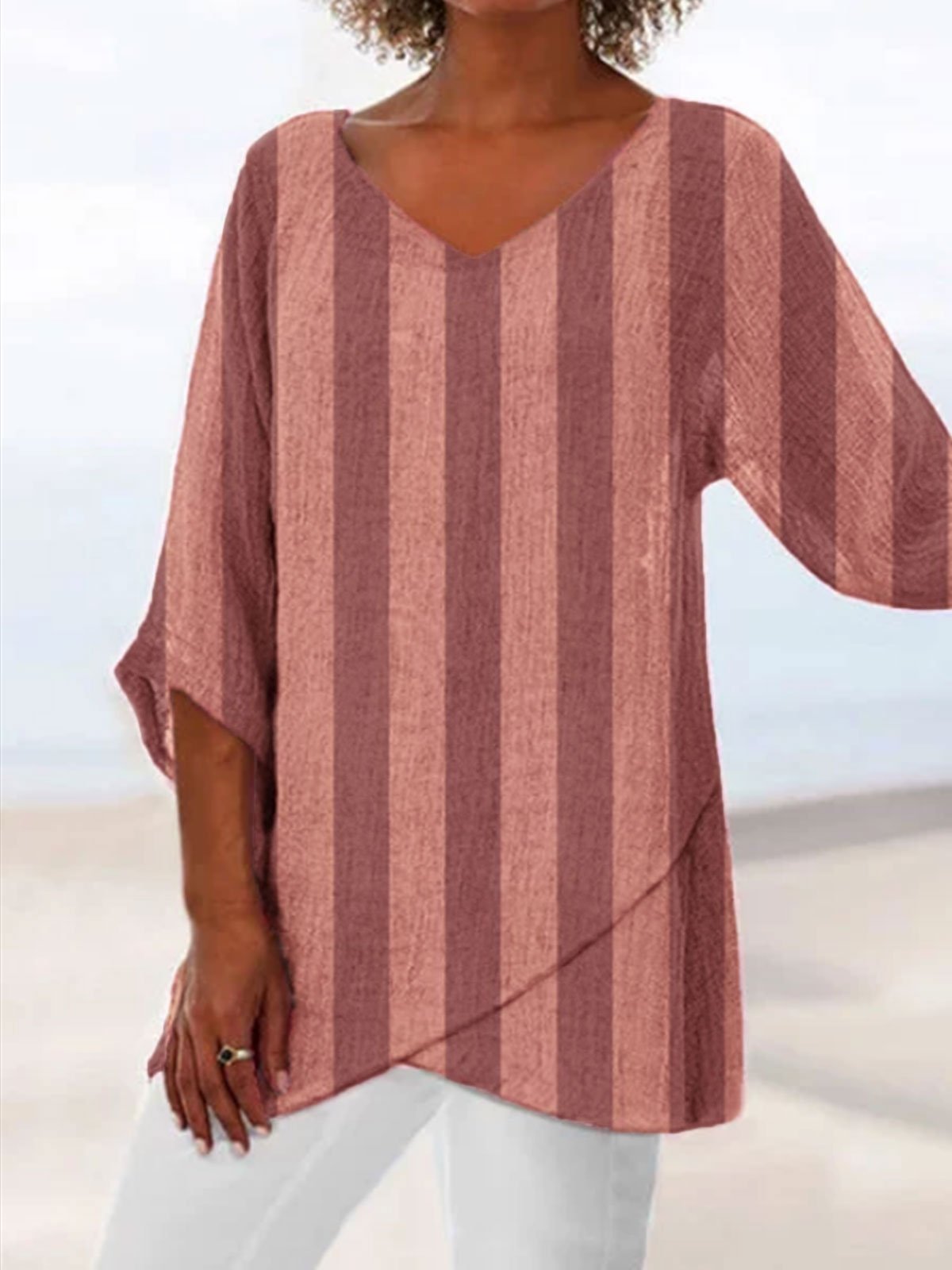 Cotton-Blend Long Sleeve Shirts & Tops