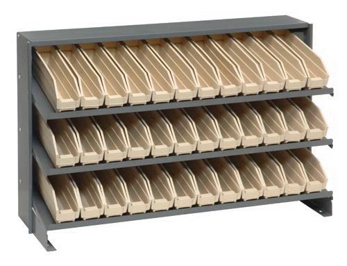 Quantum Storage Systems QPRHA-100BK Sloped Shelving System, 36 Bins, Black